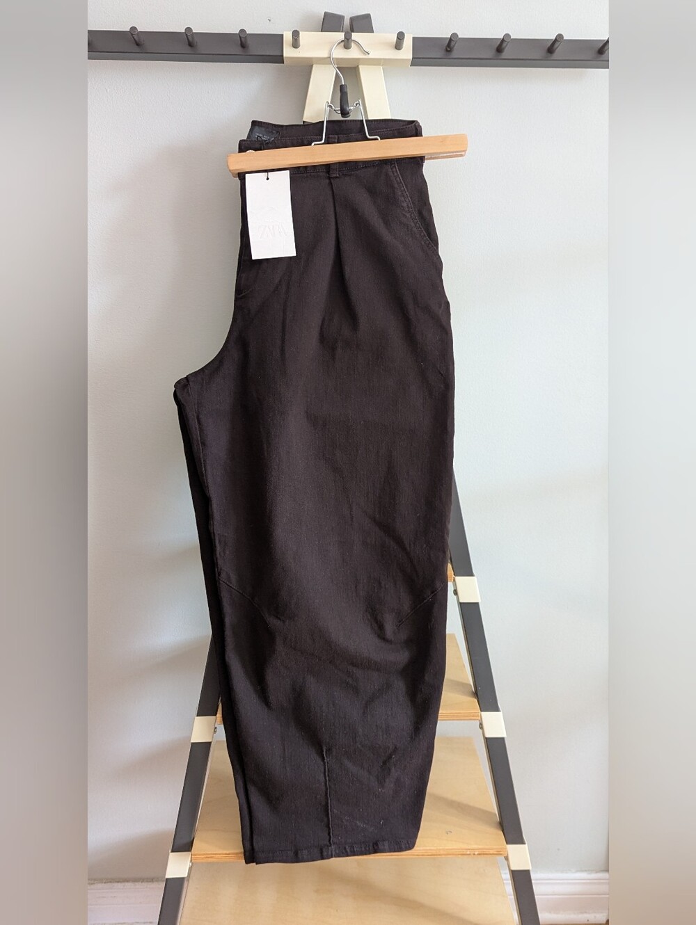 Zara Dark Brown Wide-Leg High-Rise Pants